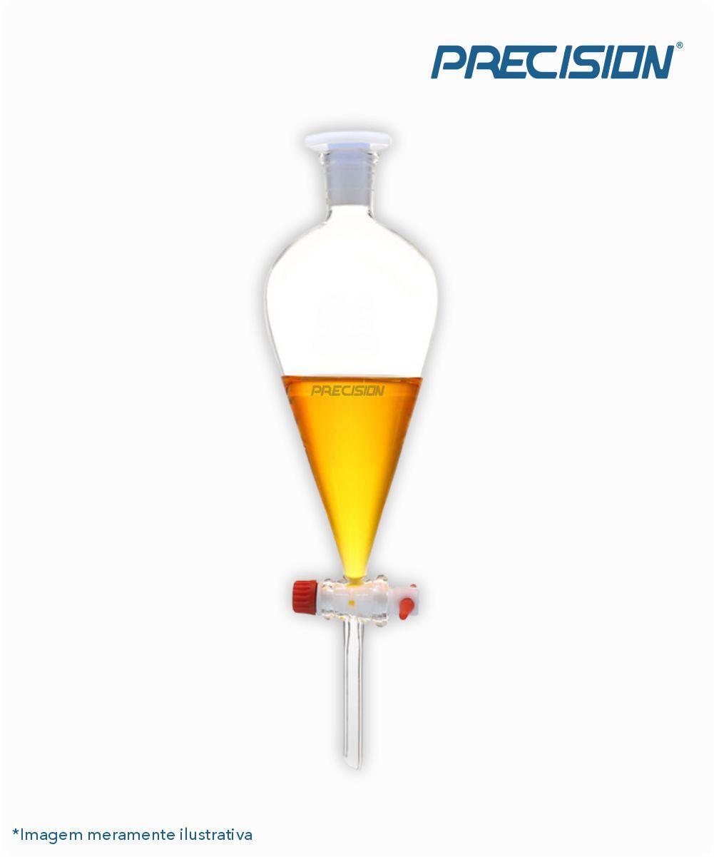 Funil de separação squib com formato tipo pera 500mL
